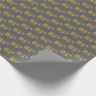 Papier Cadeau Grey, Faux Gold 86e (Quatre-vingt-sixième)