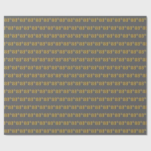 Papier Cadeau Grey, Faux Gold 88e (Quatre-vingt-huitième) (Plat)