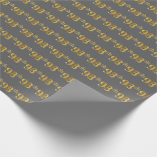 Papier Cadeau Grey, Faux Gold 98e (Quatre-vingt-dix-huitième)