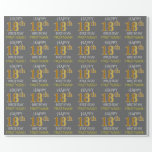 Papier Cadeau Grey, Faux Gold "HAPPY 18th BIRTHDAY"<br><div class="desc">Ce design papier d'emballage comporte un message comme "HAPPY 18th BIRTHDAY", avec le "18th" ayant une apparence fausse/imitation or. Il comporte également un nom qui peut être customisé, et un arrière - plan gris (gris) coloré. Il pourrait peut-être être utilisé pour envelopper les cadeaux donnés pour le dix-huitième anniversaire de...</div>