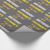 Papier Cadeau Grey, Faux/Imitation Gold, "2e anniversaire" (Coin)