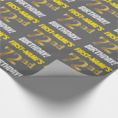 Papier Cadeau Grey, Faux/Imitation Gold, "72e ANNIVERSAIRE" (Coin)