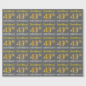 Papier Cadeau Grey, Imitation Gold Look "49e anniversaire" (Plat)