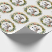 Papier Cadeau Greyhound Christmas Wreath Festive Pup (Coin)