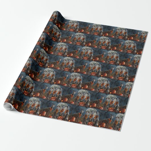 Papier Cadeau Greyhound Halloween Épouvante (Déroulé)