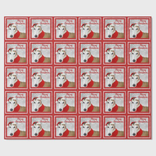 Papier Cadeau Greyhound Joyeux Noël (Plat)