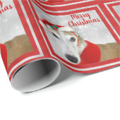 Papier Cadeau Greyhound Joyeux Noël (Coin rond)
