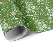 Papier Cadeau Greyhound Lurcher Chien de Noël Arbre de Noël Vert (Coin rond)