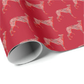 Papier Cadeau Greyhound Lurcher Chien de Noël Cute SilhouetteRou (Coin rond)