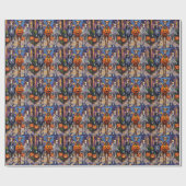 Papier Cadeau Greyhound Trick-or-Treating en costumes d'Hallowee (Plat)