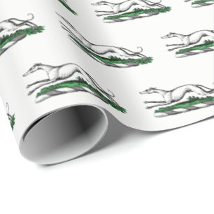 Papier Cadeau Greyhound Whippet à la tête d'un emblème de crête