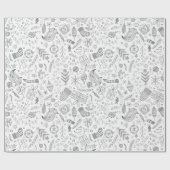 Papier Cadeau Gribouillage de White Christmas (Plat)