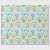 Papier Cadeau Gribouillages de fées pour enfants (Plat)