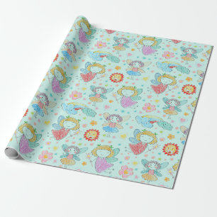 Papier Cadeau Gribouillages de fées pour enfants