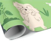 Papier Cadeau Gribouillis de chien (Coin rond)