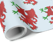 Papier Cadeau Griffin en rouge et vert (Coin rond)