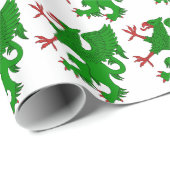 Papier Cadeau Griffin Rampant Vert (Coin rond)