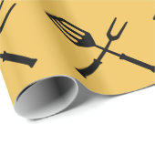 Papier Cadeau Gril de BBQ Barby Barbies de barbecue de barbecue (Coin rond)