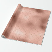 Papier Cadeau Grill Diamond Rose Gold Rose Princesse Parties sci (Déroulé)