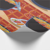 Papier Cadeau Grillades au barbecue avec des tongues et des broc