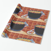 Papier Cadeau Grillades au barbecue avec des tongues et des broc (Déroulé)