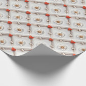 Papier Cadeau Grille à grilles florales monochrome (Coin)