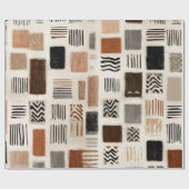 Papier Cadeau Grille Abstraite du Boho de Terre - Texture tirée  (Plat)