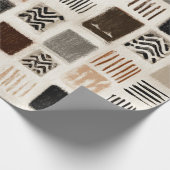 Papier Cadeau Grille Abstraite du Boho de Terre - Texture tirée  (Coin)