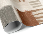 Papier Cadeau Grille Abstraite du Boho de Terre - Texture tirée  (Coin rond)