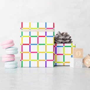 Papier Cadeau Grille colorée avec la pop spatiale négative inspi