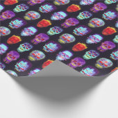 Papier Cadeau Grille crâne brûlante - Neon Zombie Glow (Coin)