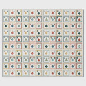 Papier Cadeau Grille d'arbre pastel pour la joie de Noël (Plat)
