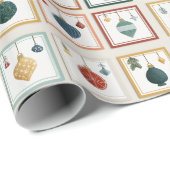 Papier Cadeau Grille d'arbre pastel pour la joie de Noël (Coin rond)