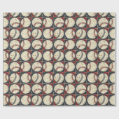 Papier Cadeau Grille de baseball vintage (Plat)