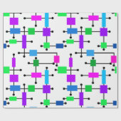 Papier Cadeau Grille de couleurs cool (Plat)