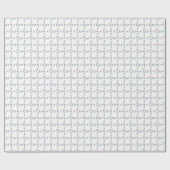 Papier Cadeau Grille de fleurs rose bleu pastel (Plat)