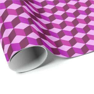 Papier Cadeau Grille diamant moderne, Améthyste violet et violet