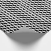 Papier Cadeau Grille diamant moderne, argent, gris foncé et noir (Coin)