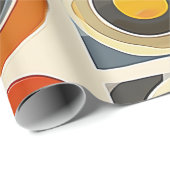 Papier Cadeau Grille géométrique rétro (Coin rond)