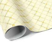 Papier Cadeau Grille jaune élégante (Coin rond)