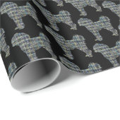 Papier Cadeau Grille jaune et noire Cavapoo (Coin rond)