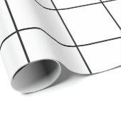Papier Cadeau Grille noir et blanc (Coin rond)
