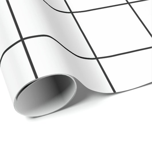 Papier Cadeau Grille noir et blanc (Coin rond)