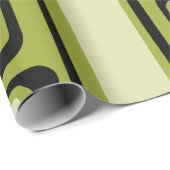 Papier Cadeau Grille Rectangle Arrondi Vert Milieu de Siècle Rét (Coin rond)