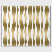 Papier Cadeau Grilles Abstraites De Zèbre Or Et Blanc (Plat)
