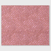 Papier Cadeau Grilles de Parties scintillant en or rose (Plat)