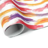 Papier Cadeau Grilles de peinture multicolore (Coin rond)