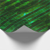 Papier Cadeau Grilles et script métal vert (Coin)