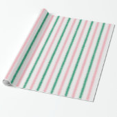 Papier Cadeau Grilles ikat vert rose moderne texturé rose patten (Déroulé)