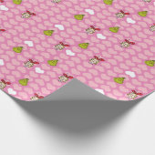Papier Cadeau Grinch & Cindy-Lou Pink Heart Pattern (Coin)